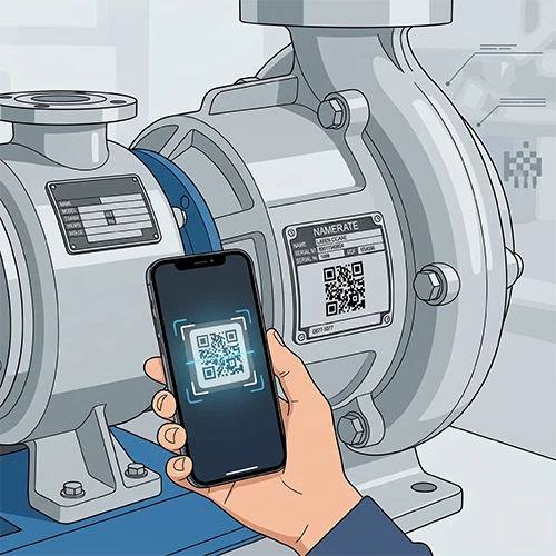 illustration of qr code scanning